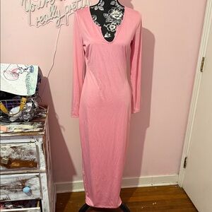 SHEIN Soft Pink Long Sleeve Dress